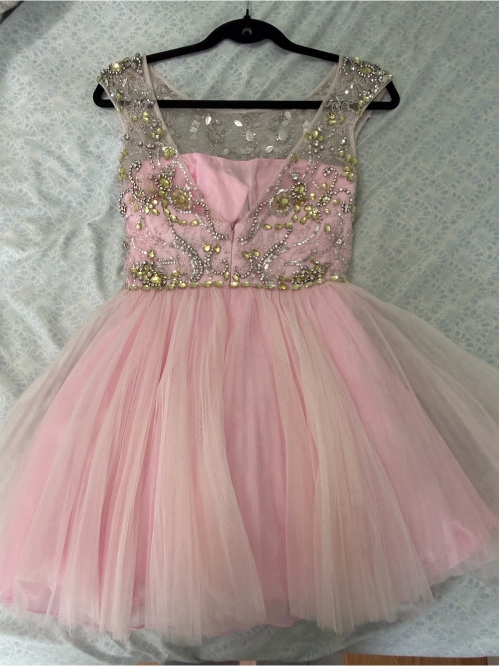 Y2K Sherri Hill beaded tulle cocktail dress - Picture 4 of 4